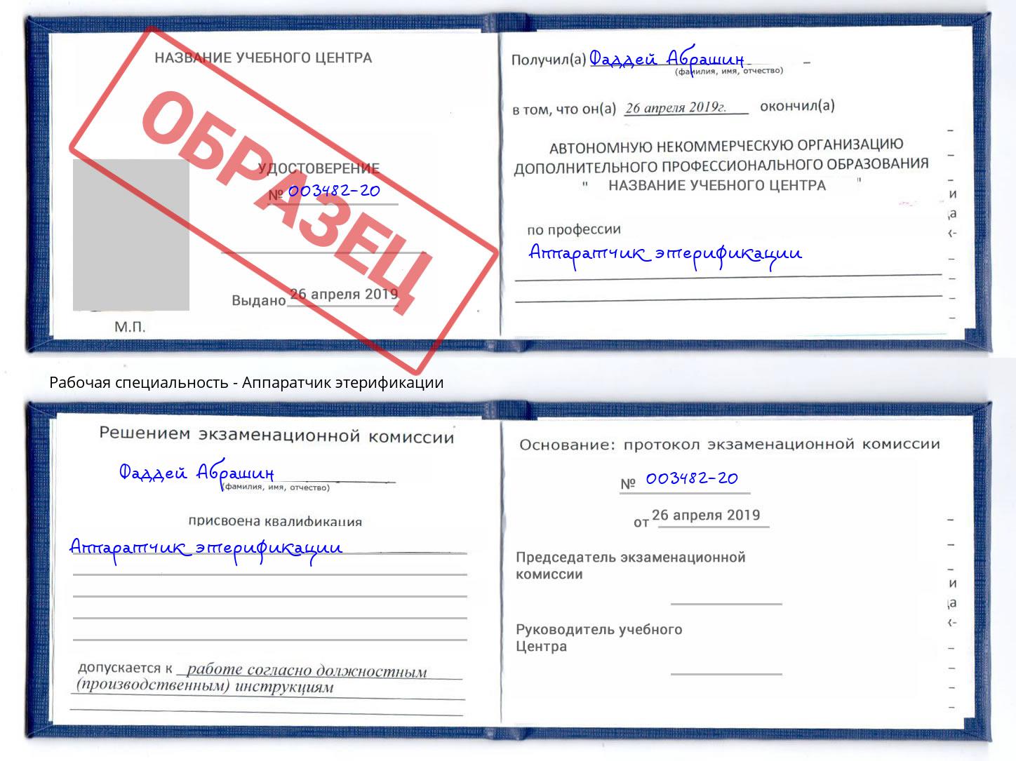 Аппаратчик этерификации Тейково