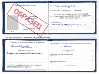 Обучение Аппаратчик коагулирования шляма